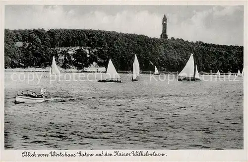 AK / Ansichtskarte Gatow Berlin Blick vom Wirtshaus auf Kaiser Wilhelm Turm Kat. Berlin