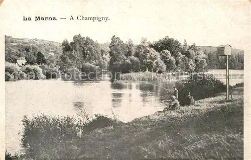 AK / Ansichtskarte Champigny Marne Aux bords de la Marne pecheurs Kat. Champigny