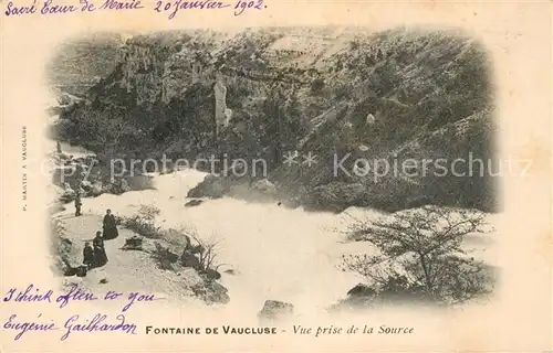 AK / Ansichtskarte Fontaine de Vaucluse Vue prise de la source Kat. Fontaine de Vaucluse