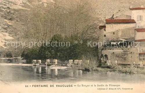 AK / Ansichtskarte Fontaine de Vaucluse La Sorgue et Jardin de Petrarque Kat. Fontaine de Vaucluse