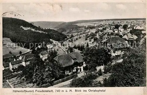 AK / Ansichtskarte Freudenstadt Panorama Luftkurort im Schwarzwald Blick ins Christophstal Kat. Freudenstadt