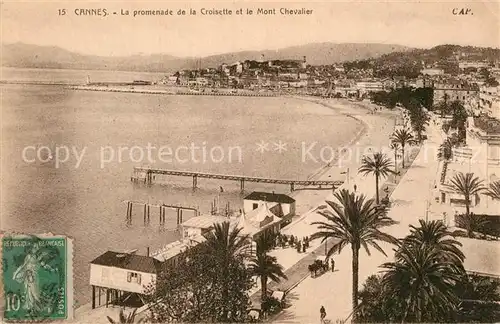 AK / Ansichtskarte Cannes Alpes Maritimes Promenade de la Croisette et le Mont Chevalier Cote d Azur Kat. Cannes