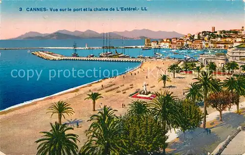 AK / Ansichtskarte Cannes Alpes Maritimes Vue sur le port et la chaine de l Esterel Cote d Azur Kat. Cannes