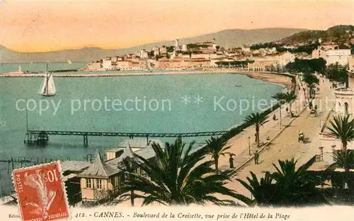 AK / Ansichtskarte Cannes Alpes Maritimes Boulevard de la Croisette vue prise de l Hotel de la Plage Cote d Azur Kat. Cannes