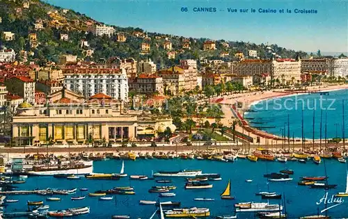AK / Ansichtskarte Cannes Alpes Maritimes Vue sur le Casino et la Croisette le port Cote d Azur Kat. Cannes