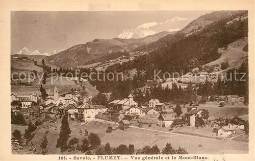 AK / Ansichtskarte Flumet Vue generale et le Mont Blanc Kat. Flumet