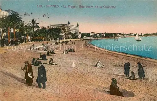 AK / Ansichtskarte Cannes Alpes Maritimes La Plage Boulevard de la Croisette Kat. Cannes