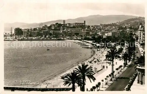 AK / Ansichtskarte Cannes Alpes Maritimes La Croisette et le Suquet Plage Cote d Azur Kat. Cannes