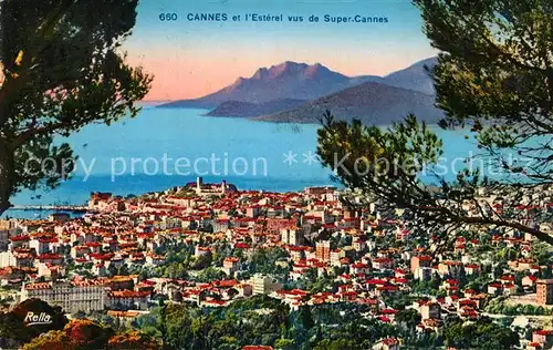 AK / Ansichtskarte Cannes Alpes Maritimes et l Esterel vus de Super Cannes Cote d Azur Kat. Cannes