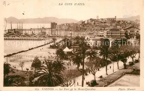 AK / Ansichtskarte Cannes Alpes Maritimes Le Port et le Mont Chevalier Cote d Azur Kat. Cannes