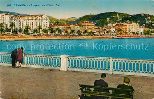 AK / Ansichtskarte Cannes Alpes Maritimes La Plage et les Hotels Cote d Azur Kat. Cannes