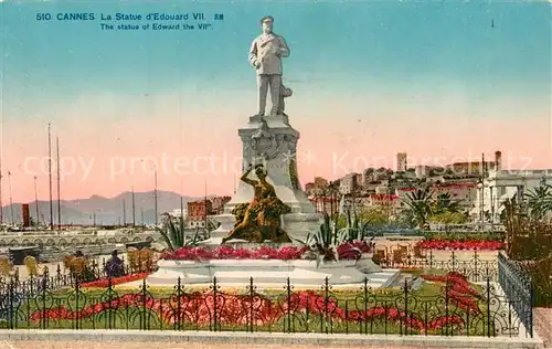 AK / Ansichtskarte Cannes Alpes Maritimes Statue d Edouard VII Monument Cote d Azur Kat. Cannes