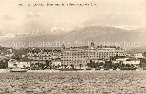 AK / Ansichtskarte Cannes Alpes Maritimes Panorama de la Promenade des Allies vue de la Mer Cote d Azur Kat. Cannes