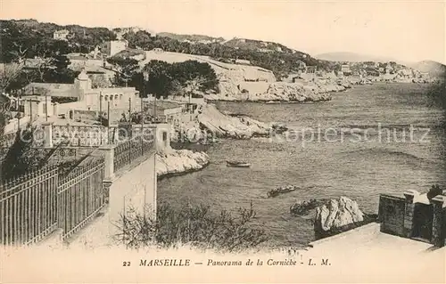 AK / Ansichtskarte Marseille Bouches du Rhone Panorama de la Corniche Cote d Azur