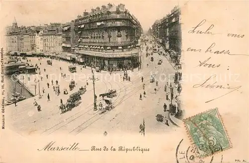 AK / Ansichtskarte Marseille Bouches du Rhone Rue de la Republique