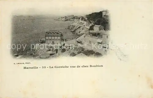 AK / Ansichtskarte Marseille Bouches du Rhone La Corniche vue de chez Roubion Cote d Azur