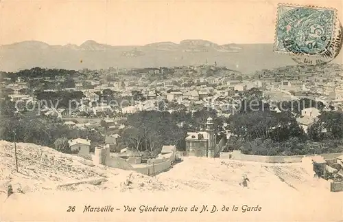 AK / Ansichtskarte Marseille Bouches du Rhone Vue generale prise de Notre Dame de la Garde