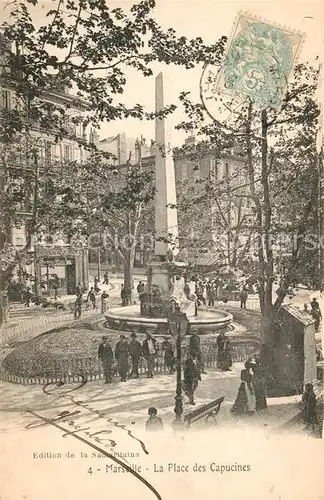 AK / Ansichtskarte Marseille Bouches du Rhone Place des Capucines Fontaine Monument