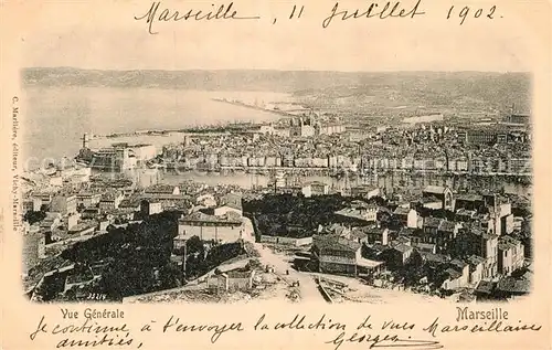 AK / Ansichtskarte Marseille Bouches du Rhone Vue generale Cote d Azur