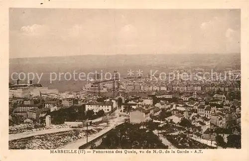 AK / Ansichtskarte Marseille Bouches du Rhone Panorama des Quais vu de Notre Dame de la Garde Cote d Azur