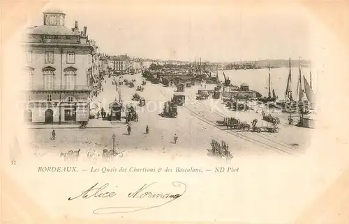 AK / Ansichtskarte Bordeaux Les Quais des Chartrons et des Baccalans Kat. Bordeaux