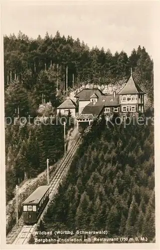 AK / Ansichtskarte Bad Wildbad Bergbahn Endstation mit Restaurant  Kat. Bad Wildbad