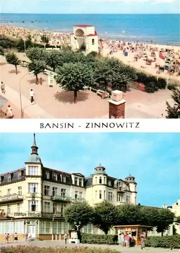 AK / Ansichtskarte Bansin Ostseebad Strand Zinnowitz FDGB Heim Glueck auf Kat. Heringsdorf
