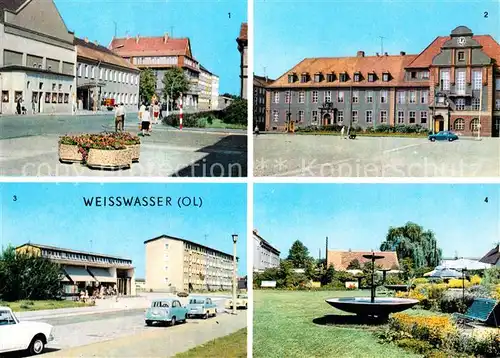 AK / Ansichtskarte Weisswasser Oberlausitz Muskauer Strasse Rathaus Wohnkomplex Humboldtstr Anlagen Kat. Weisswasser
