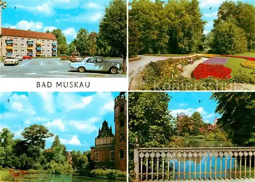 AK / Ansichtskarte Bad Muskau Oberlausitz PdF Park Moorbad Schlossruine Kat. Bad Muskau