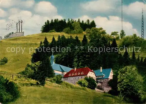 AK / Ansichtskarte Rhoen Region Kloster Kreuzberg mit Fernseh und Rundfunksender Kat. Hessen