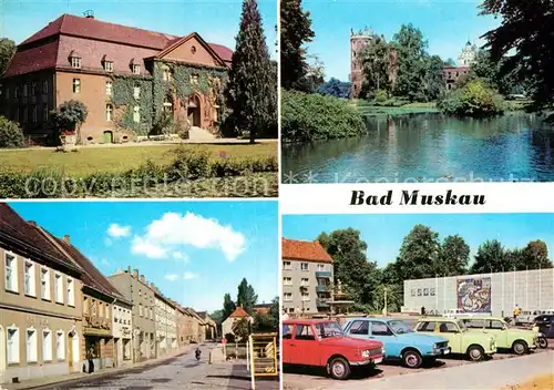 AK / Ansichtskarte Bad Muskau Oberlausitz Moorbad Schlossruine Thaelmannstrasse PdF Kat. Bad Muskau