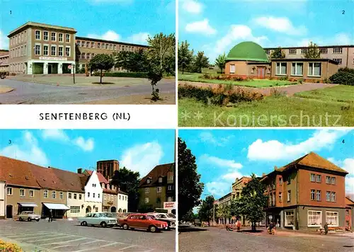 AK / Ansichtskarte Senftenberg Niederlausitz Ingenieurschule Planetarium PdF Bahnhofstr mit HOG Stadtcafe Kat. Senftenberg