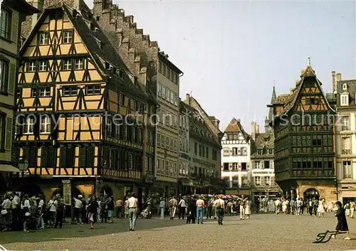 AK / Ansichtskarte Strasbourg Alsace Muensterplatz Hirschapotheke Kammerzellhaus Kat. Strasbourg