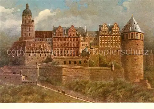AK / Ansichtskarte Hoffmann Heinrich Heidelberger Schloss vor seiner Zerstoerung Kat. Kuenstlerkarte