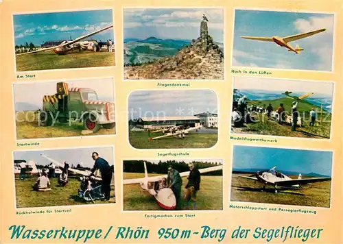 AK / Ansichtskarte Segelflug Wasserkuppe Rhoen Fliegerdenkmal Modellflugwettbewerb Kat. Flug