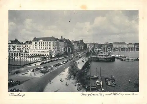 AK / Ansichtskarte Hamburg Jungfernstieg mit Alsterpavillon Kat. Hamburg