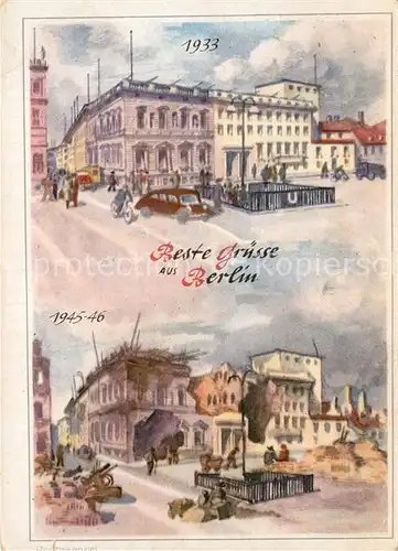 AK / Ansichtskarte Berlin Kuensterkarte 1933 und 1945 Kat. Berlin