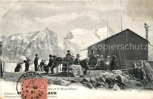 AK / Ansichtskarte Chamonix Berghuette mit Blick zum Mont Blanc Kat. Chamonix Mont Blanc
