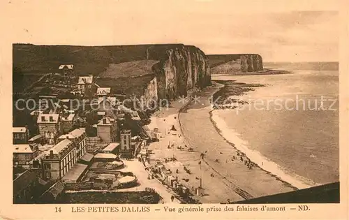 AK / Ansichtskarte Les Petites Dalles Vue generale prise des falaises d amont Strand Steilkueste Kat. Cote d Albatre