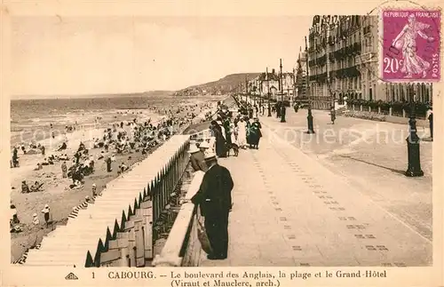 AK / Ansichtskarte Cabourg Boulevard des Anglais Plage Grand Hotel Kat. Cabourg