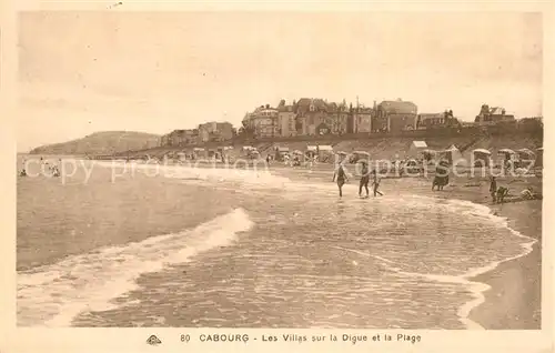 AK / Ansichtskarte Cabourg Les Villas sur la Digue et la plage Kat. Cabourg