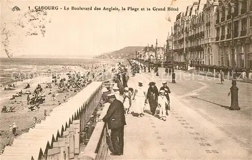 AK / Ansichtskarte Cabourg Boulevard des Anglais Plage et Grand Hotel Kat. Cabourg
