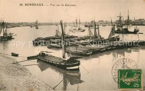 AK / Ansichtskarte Bordeaux Vue sur la Garonne Bateaux Kat. Bordeaux