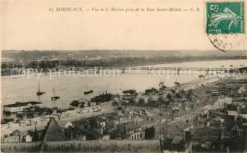 AK / Ansichtskarte Bordeaux Vue de la Riviere prise de la Tour Saint Michel Kat. Bordeaux