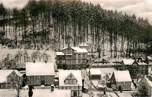 AK / Ansichtskarte Bad Grund Pension Waldhaus im Winter Kat. Bad Grund (Harz)