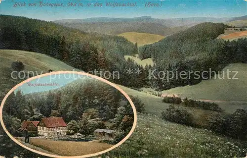 AK / Ansichtskarte Hohegeiss Harz Blick in das Wolfsbachtal Landschaftspanorama Wolfsbachmuehle Kat. Braunlage