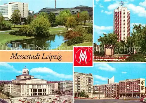 AK / Ansichtskarte Leipzig Schwanenteich Interhotel Stadt Leipzig Hauptbahnhf Wohnhochhaus Wintergartenstr Opernhaus Karl Marx Platz Bayerischer Platz Kat. Leipzig