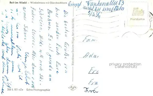 AK / Ansichtskarte Reit Winkl Winkelmoos mit Duernbachhorn Kat. Reit im Winkl