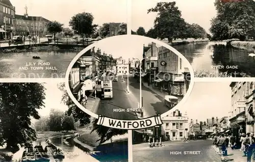AK / Ansichtskarte Watford River Gade Lily Pond High Street  Kat. Watford