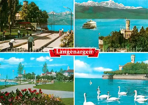 AK / Ansichtskarte Langenargen Bodensee Boggia Park Hafen Schloss Kat. Langenargen